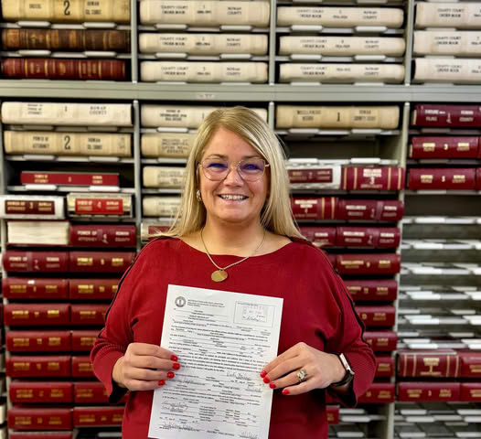 Kristi Smith Bailey at the Rowan County Courthouse